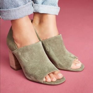 franco sarto green suede wedges 8.5 w